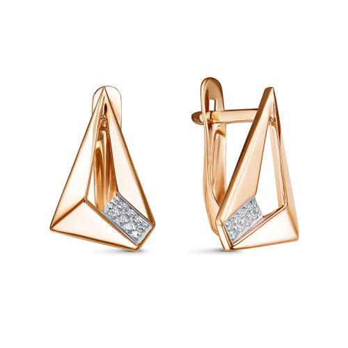 Золотые серьги с фианитом DEL'TA 1208017