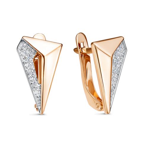 Золотые серьги с фианитом DEL'TA 1208018