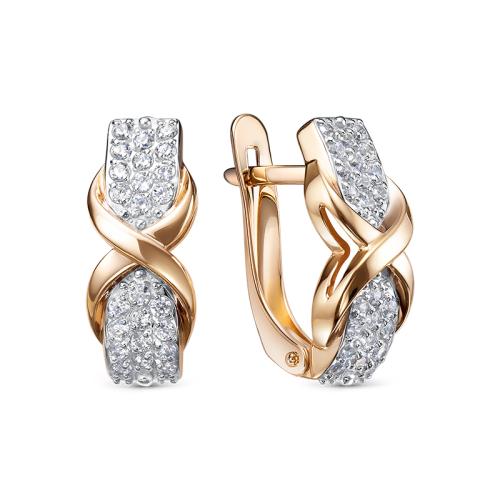 Золотые серьги с фианитом DEL'TA 1208050