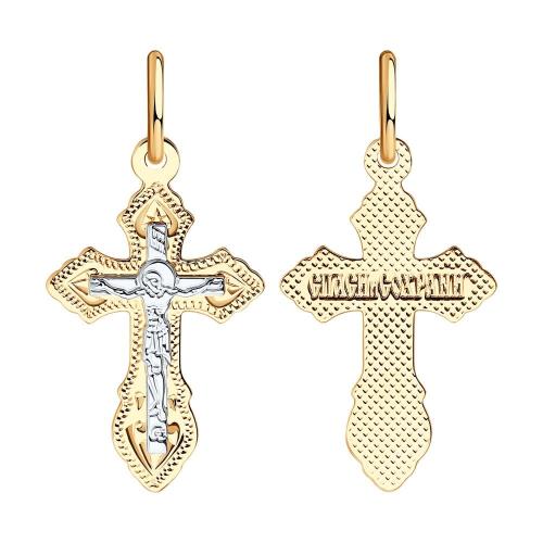 Золотая подвеска крест SOKOLOV 121142