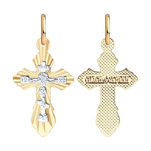 Золотая подвеска крест SOKOLOV 121207