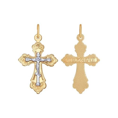 Золотая подвеска крест SOKOLOV 121212