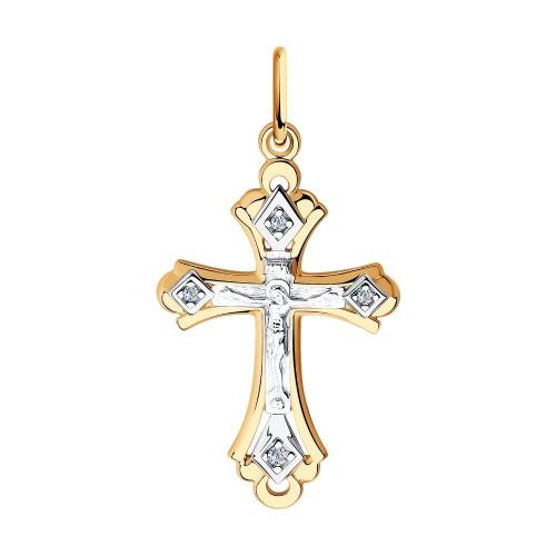 Золотая подвеска крест SOKOLOV 121393