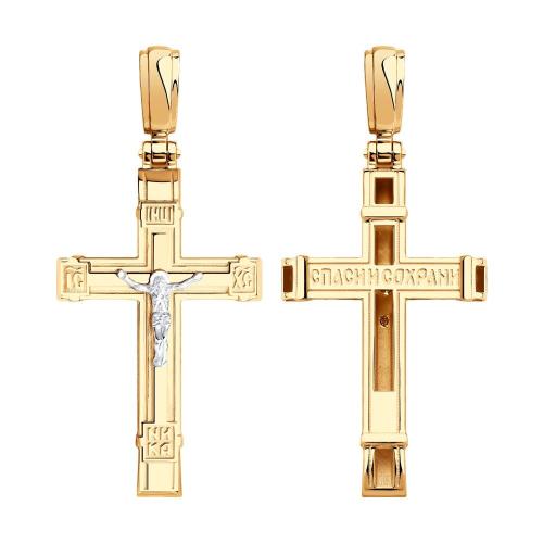 Золотая подвеска крест SOKOLOV 121479