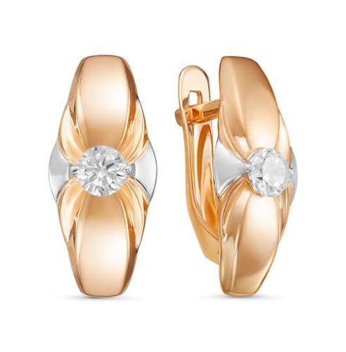 Золотые серьги с фианитом DEL'TA 127085 Золотые серьги с фианитом DEL'TA 127085