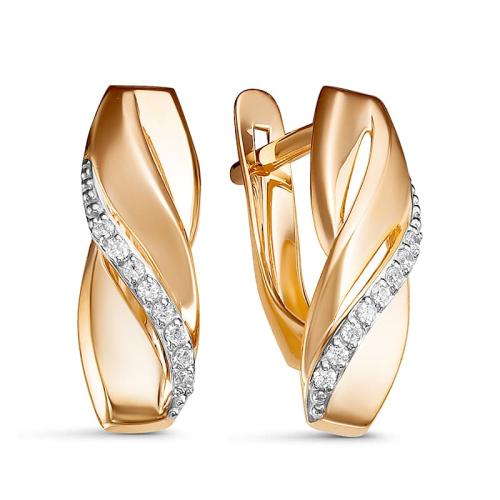 Золотые серьги с фианитом DEL'TA 128315