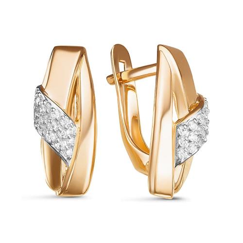 Золотые серьги с фианитом DEL'TA 128317