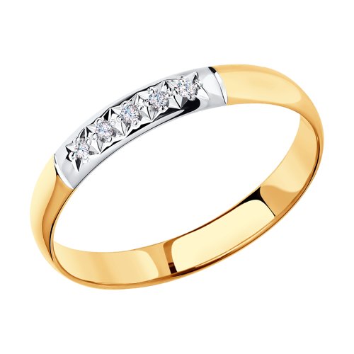 Золотое кольцо дорожка с бриллиантом АЛЬКОР 1315-700