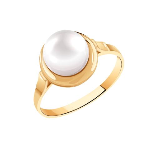 Золотое кольцо с жемчугом АТОЛЛ 1658