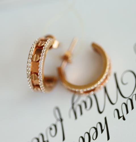 Золотые серьги с фианитом ДАРИНА 1c40675