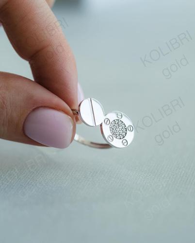 Кольцо из белого золота с фианитом ДАРИНА 1к40519