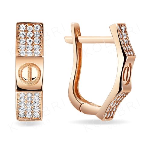 Золотые серьги с фианитом ДАРИНА 1с40618