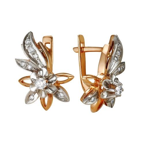 Золотые серьги с бриллиантом МАСТЕР БРИЛЛИАНТ 2-104-365-