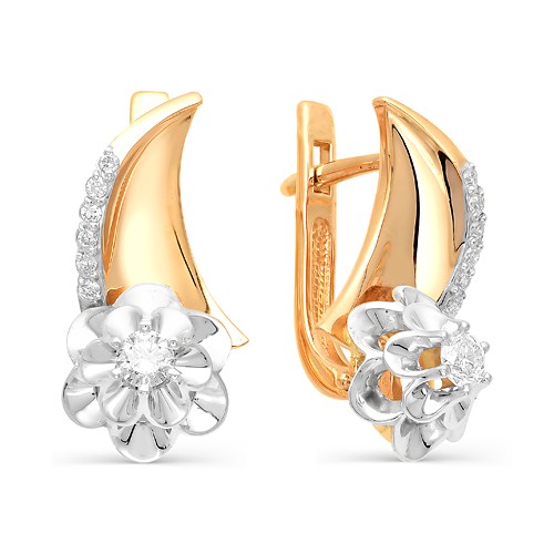 Золотые серьги с бриллиантом МАСТЕР БРИЛЛИАНТ 2-106-187