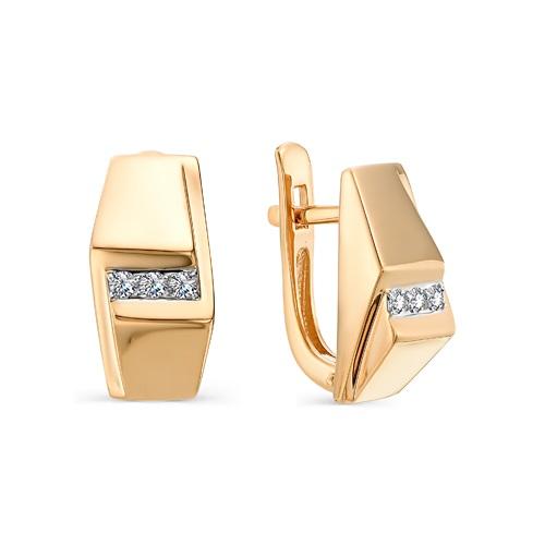 Золотые серьги с бриллиантом МАСТЕР БРИЛЛИАНТ 2-106-854