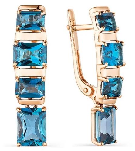 Золотые серьги с топазом БОЛЬШАКОВ 2-777