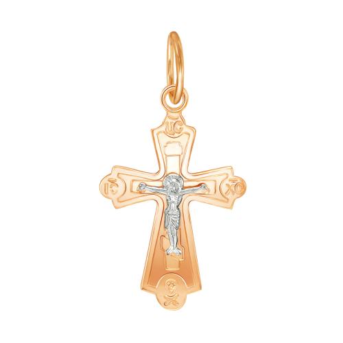 Золотая подвеска крест ЗОЛОТЫЕ УЗОРЫ 20-0197