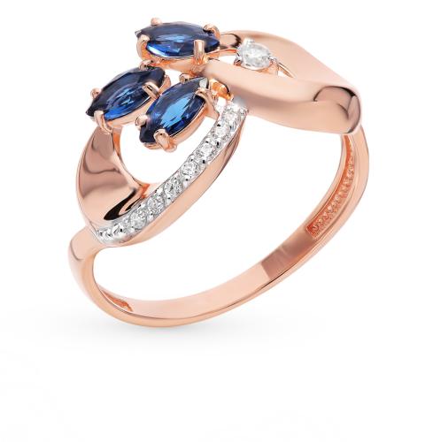 Золотое кольцо с фианитом ВЫСТАВКА 20-02-0004-24887