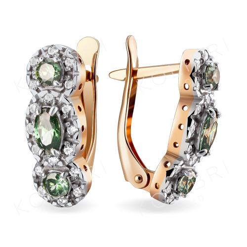 Золотые серьги с фианитом АТОЛЛ 20048