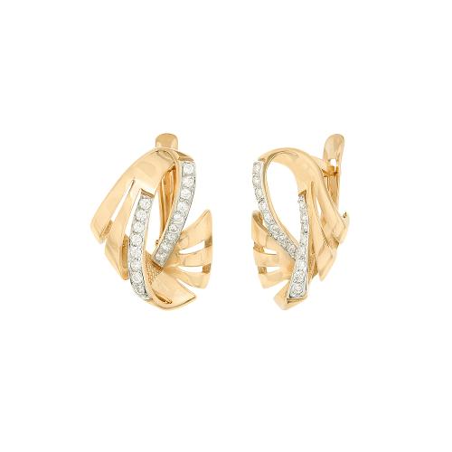 Золотые серьги с фианитом АТОЛЛ 20170