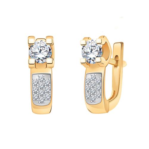 Золотые серьги с фианитом АТОЛЛ 20253