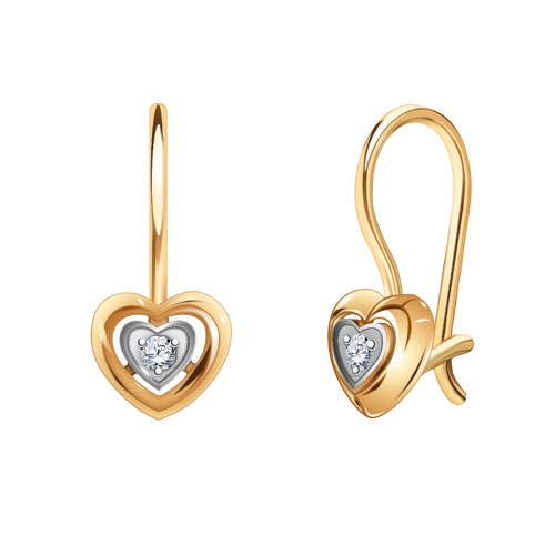 Золотые серьги с фианитом АТОЛЛ 20296