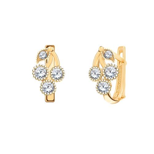 Золотые серьги с фианитом АТОЛЛ 20384