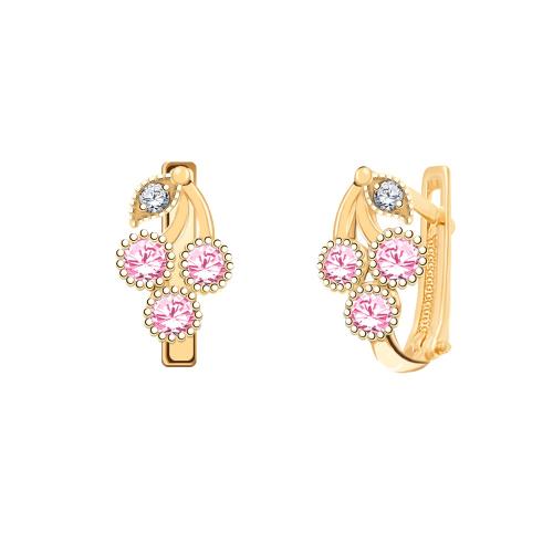 Золотые серьги с фианитом АТОЛЛ 20384с5