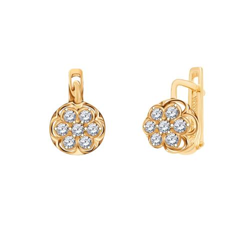 Золотые серьги с фианитом АТОЛЛ 20388