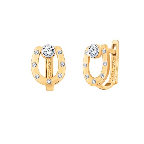Золотые серьги с фианитом АТОЛЛ 20440