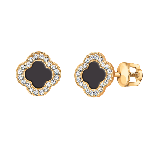 Золотые серьги пусеты-гвоздики с фианитом АТОЛЛ 20487эс10