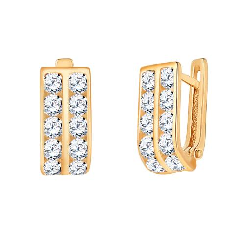 Золотые серьги с фианитом АТОЛЛ 20624