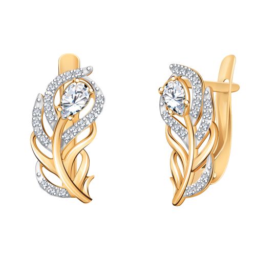 Золотые серьги с фианитом АТОЛЛ 20652