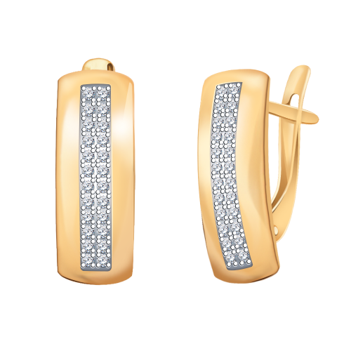 Золотые серьги с фианитом АТОЛЛ 20663