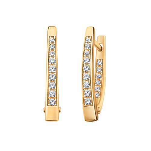 Золотые серьги с фианитом АТОЛЛ 20731