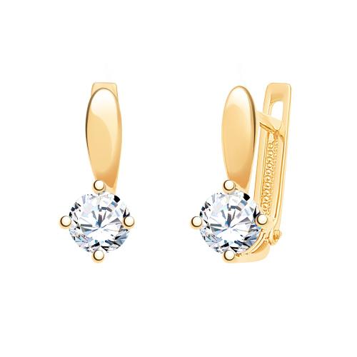 Золотые серьги с фианитом АТОЛЛ 20837 Золотые серьги с фианитом АТОЛЛ 20837