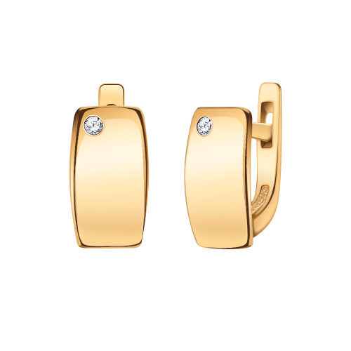 Золотые серьги с фианитом АТОЛЛ 20916