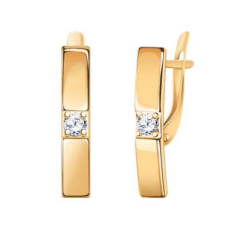 Золотые серьги с фианитом АТОЛЛ 20936