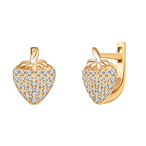 Золотые серьги с фианитом АТОЛЛ 21021