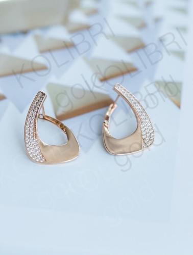 Золотые серьги с фианитом ДАРИНА 2110511