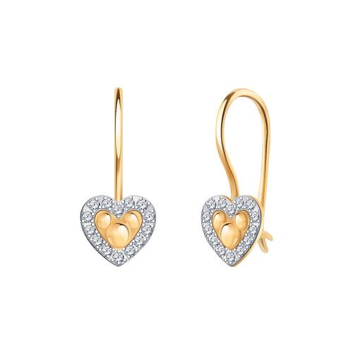 Золотые серьги с фианитом АТОЛЛ 21263