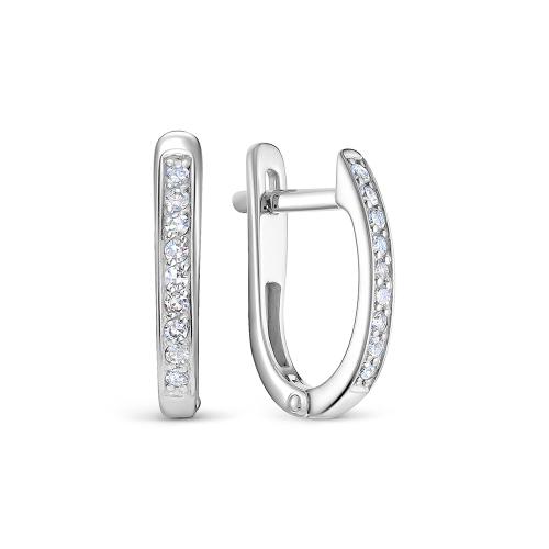 Серьги дорожки из белого золота с бриллиантом VESNA 22028-251-01-00 Серьги дорожки из белого золота с бриллиантом VESNA 22028-251-01-00