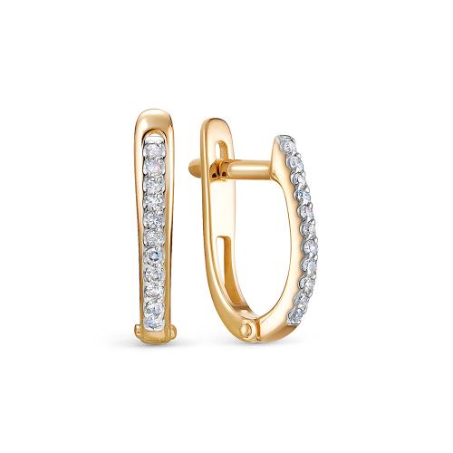 Золотые серьги дорожки с бриллиантом VESNA 22029-151-01-00 Золотые серьги дорожки с бриллиантом VESNA 22029-151-01-00