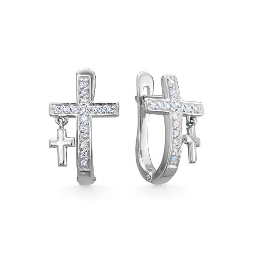 Серьги из белого золота с бриллиантом VESNA 22106-251-01-00 Серьги из белого золота с бриллиантом VESNA 22106-251-01-00