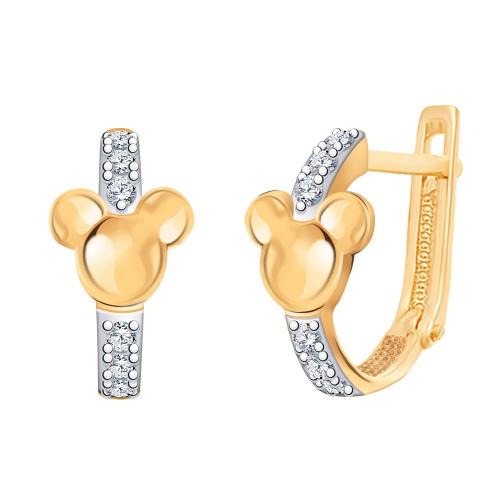 Золотые серьги с фианитом АТОЛЛ 22110