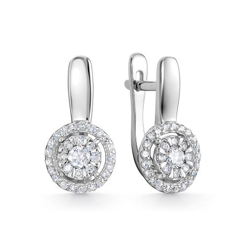 Серьги из белого золота с бриллиантом VESNA 22198-251-46-00