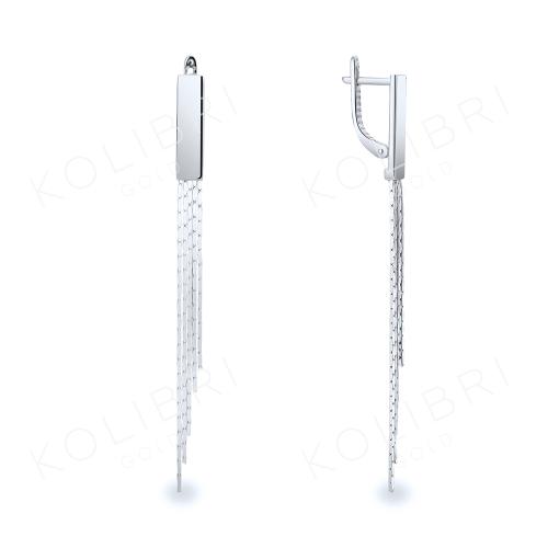 Длинные серьги из белого золота ДАРИНА 2221078