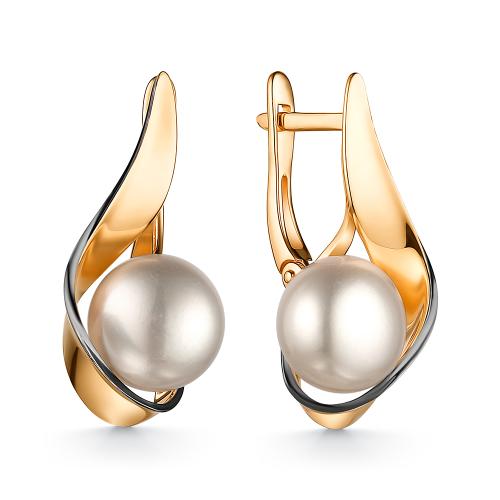 Золотые серьги с жемчугом DEFLEUR 22252A1