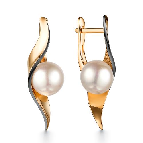Золотые серьги с жемчугом DEFLEUR 22253A1