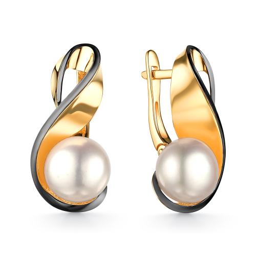 Золотые серьги с жемчугом DEFLEUR 22255A1